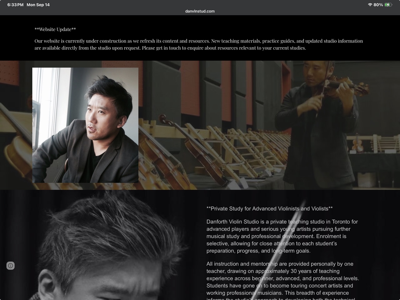Daniel Yoo, violin and viola teacher